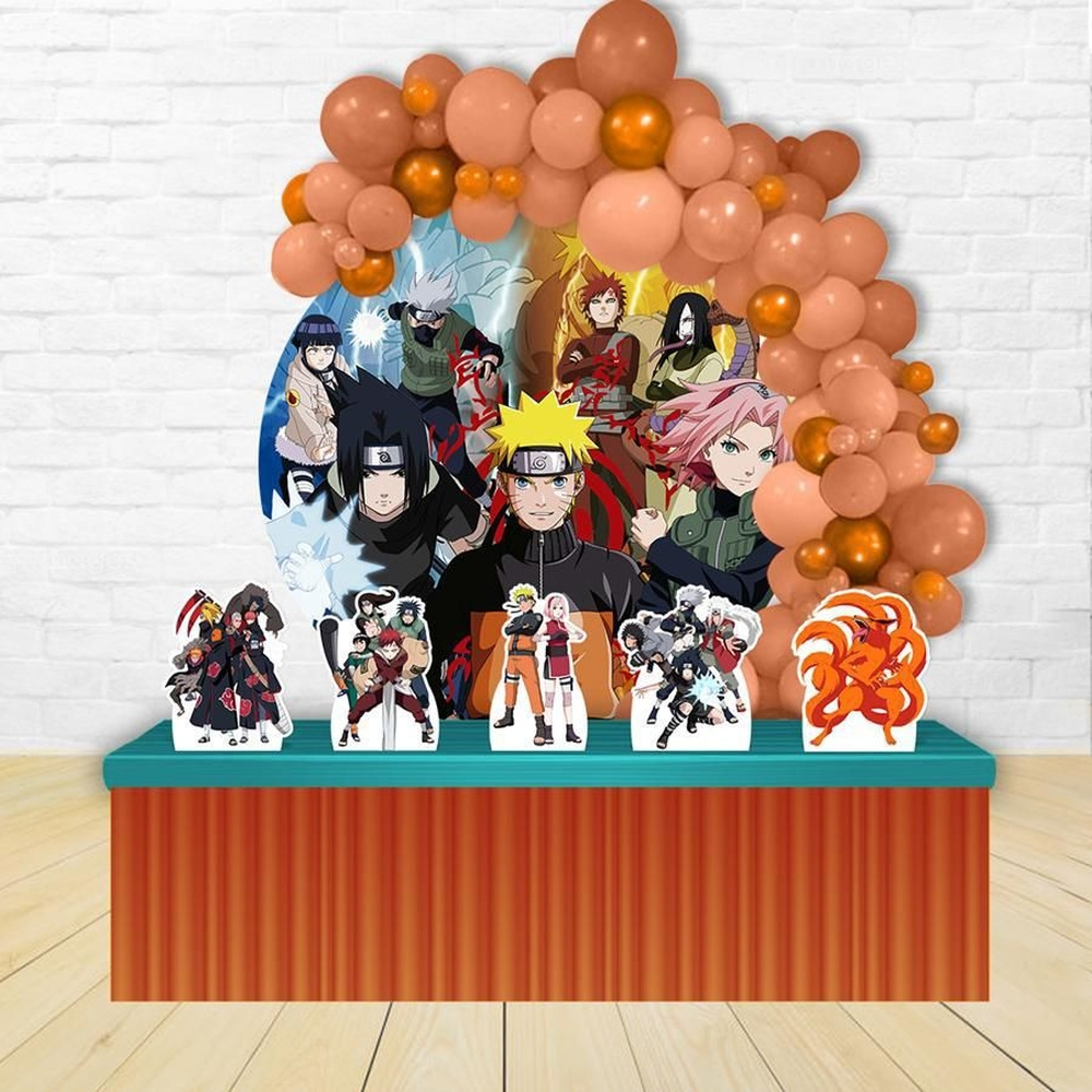 Kit Festa Painel Redondo Decoracao Naruto No Shoptime - painel aniversário do brawl stars