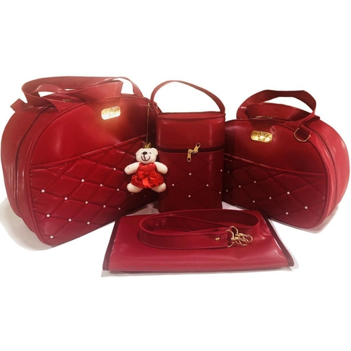 Bolsa de bebe vermelha com dourada Clearance
