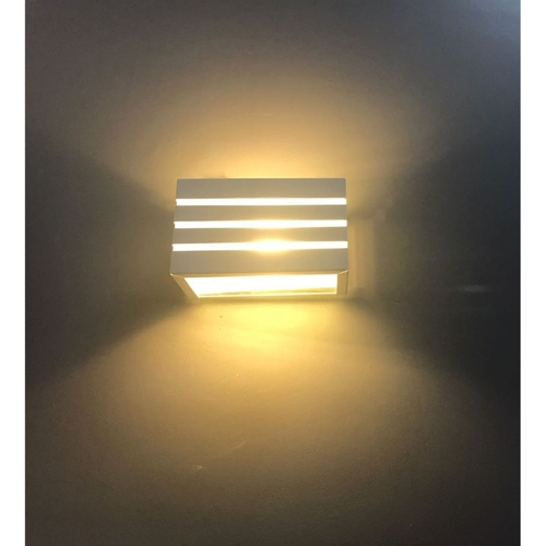 Arandela De Parede E Muro Externa Retangular três frisos + Lâmpada Led 220V no Shoptime