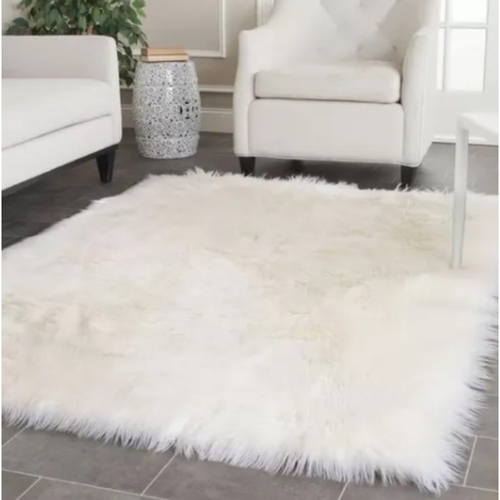 Tapete felpudo para sala branco Clearance