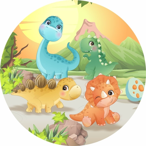 Painel Festa Dinossauro Cute Baby Redondo Sublimado em Tecido em Promoção  na Americanas