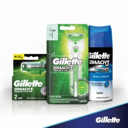 Kit Gillette Mach3 Acqua-grip Sensitive + 2 Cargas + Gel 72ml Grátis é boa?