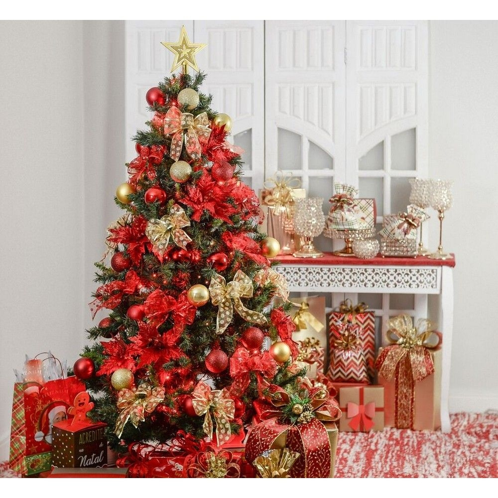 Kit Árvore De Natal Decorada 210Cm C/ 78 Enfeites + Pisca Pisca no Shoptime Kit Árvore De Natal Decorada 210Cm C/ 78 Enfeites + Pisca Pisca no Shoptime