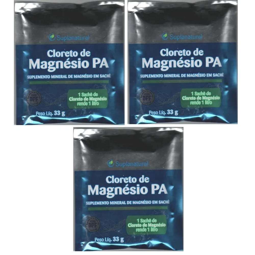 Cloreto Magnesio P.A (Puro) 33g 3unidades No Shoptime