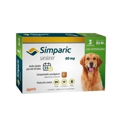 Antipulgas Zoetis Simparic 80 Mg Para Cães 20,1 A 40 Kg é boa?