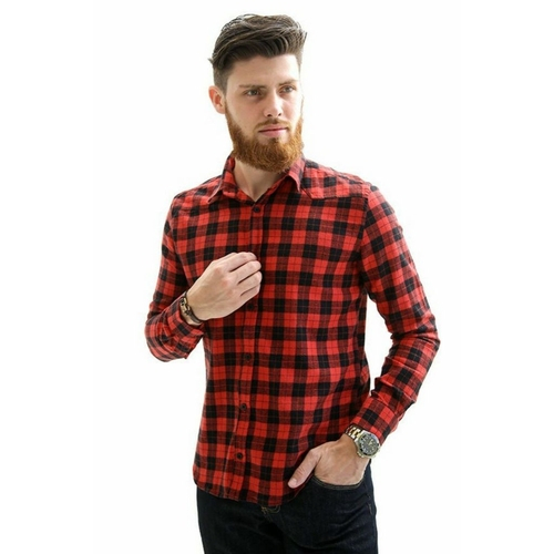 camisa xadrez vermelha masculina