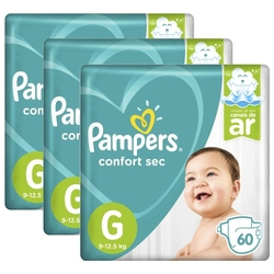 Kit Fralda Pampers Confort Sec Super Tamanho G 180 unidades é boa?