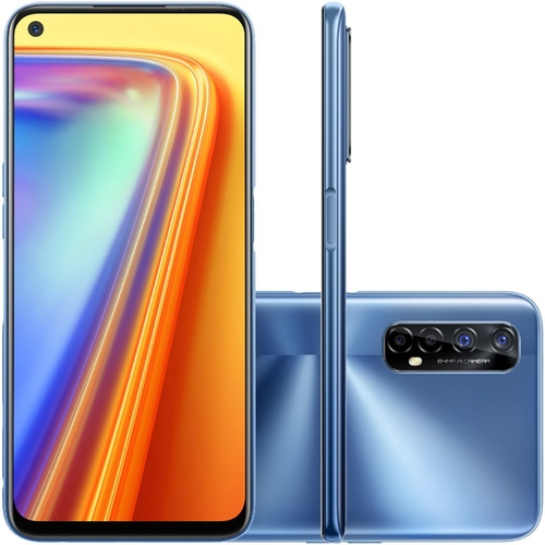 Smartphone Realme 7 128GB 4G Wi-Fi Tela 6.5'' Dual Chip 8GB RAM Câmera Tripla + Selfie 16MP - Mist Blue