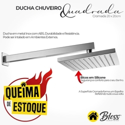 Ducha Chuveiro 20x20 Slim Inox Com Braço 36cm cromado para Piscina é boa?
