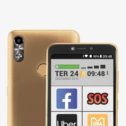 Kit Celular Idoso Obabox - ObaSmart3 Dourado 16GB + Fone + Película + Capinha Menor preço em Kit Celular Idoso Obabox - ObaSmart3 Dourado 16GB + Fone + Película + Capinha