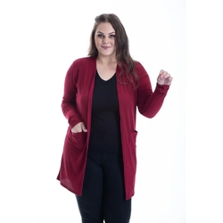 cardigan longo plus size