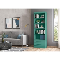 Livreiro Multiuso com 2 Gavetas Turquesa - Qmovi Menor preço em Livreiro Multiuso com 2 Gavetas Turquesa - Qmovi