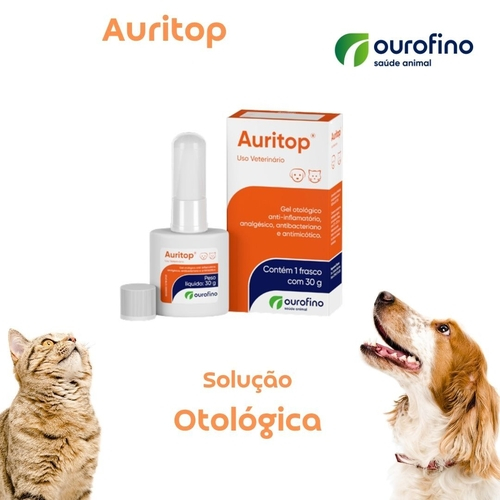Auritop Ourofino 30g - Gel Otológico para Cães e Gatos no Shoptime