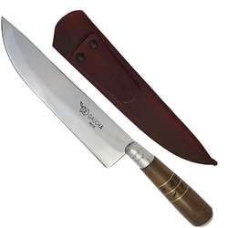 Faca Gaúcha 8" Aço Inox Churrasco Cabo Madeira Trabalhado é boa?