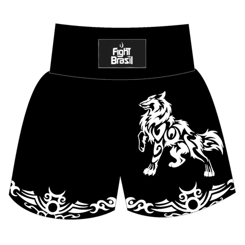 shorts kickboxing 500 treino e competição preto