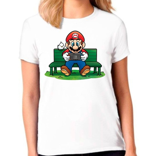 camiseta feminina mario