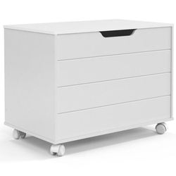 Baú Organizador Infantil Toy com Rodízios Branco Soft - Matic Menor preço em Baú Organizador Infantil Toy com Rodízios Branco Soft - Matic