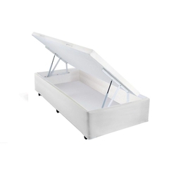 Cama Box Baú Castor Courino Branco New Solteiro 88 Menor preço em Cama Box Baú Castor Courino Branco New Solteiro 88