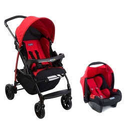 carrinho de bebe burigotto ecco red com bebe conforto touring se