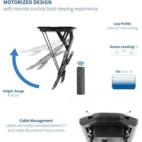 VIVO Electric Ceiling TV Mount for 23 to 55 inch Screens, Flip Down