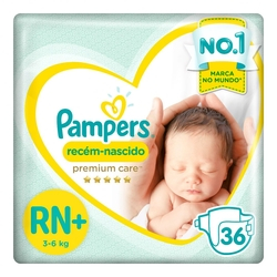 Fralda Pampers Premium Care Recém Nascido Plus com 36 unidades - 3 à 6 Kg é boa?