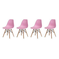 Kit 4 Cadeiras Charles Eames Eiffel Rosa Claro Base Madeira Sala Cozinha Jantar é boa?
