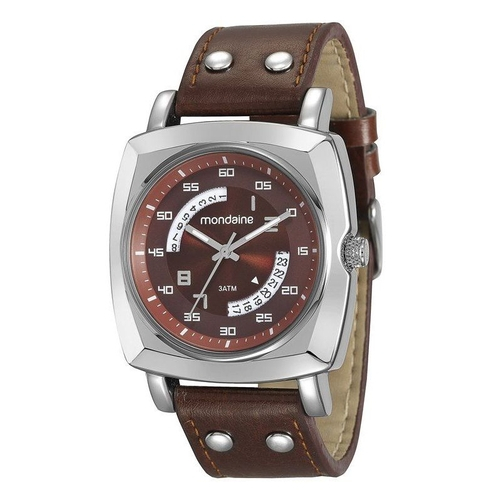 relogio mondaine marrom masculino