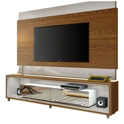 Rack Ópera com Painel Classic 1.8 Freijó com Off White com Espelho - Imcal Móveis Menor preço em Rack Ópera com Painel Classic 1.8 Freijó com Off White com Espelho - Imcal Móveis