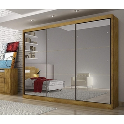 Guarda Roupa Casal com Espelho 3 Portas de Correr 8 Gavetas Grand Espresso Móveis Freijó Dourado é boa?