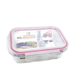 Pote Retangular de Vidro Borossilicato Com 2 Divisórias e Tampa Hermética 860ml é boa?