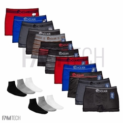 Kit com 12 Cuecas Boxer Sem Costura Lisa Super Confort Ocean + 6 Pares de Meia é boa?