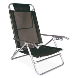 Menor preço em Cadeira Reclinavel 5 Pos Aluminio - Preta Mor 002138
