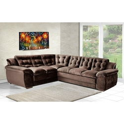 Sofá de Canto Alaska 6 Lugares 2,02x2,51 Mts Tecido Suede Café - Umaflex é boa?