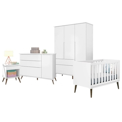 Quarto Infantil Retro Alice com Mesa e Berço Americano Theo Branco - PR Baby/Reller Móveis é boa?