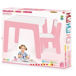 Kit Conjunto Mesa Infantil Em Madeira Com Cadeira Rosa Mesinha Didatica Meninas Junges é boa?