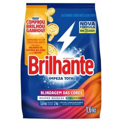 Sabão em Pó Brilhante Limpeza Total Roupas Brancas e Coloridas Ativo Concentrado Pacote 1,6kg é boa?