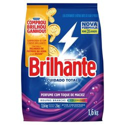 Lava-Roupas em Pó Brilhante Cuidado Total Brancas e Coloridas Ativo Concentrado Pacote 1,6kg Menor preço em Lava-Roupas em Pó Brilhante Cuidado Total Brancas e Coloridas Ativo Concentrado Pacote 1,6kg