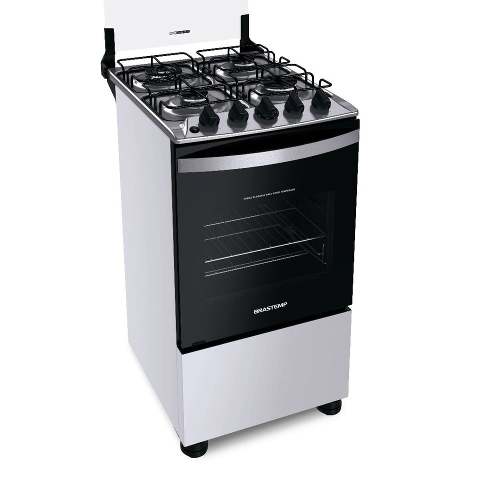 [30% de Cashback] Fogão Brastemp 4 Bocas com Dupla Chama e Grades Individuais - BFO4EBB