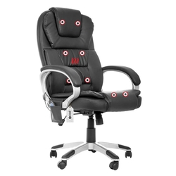Cadeira De Escritório Com Massageador Aquecimento Couro PU Preto K-C341 é boa?