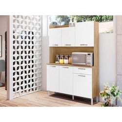 Kit de Armários para Cozinha Paraná Genova – 6 Portas e 1 Gaveta – MDP – Nogal/White é boa?