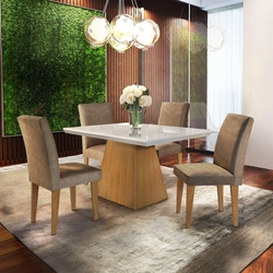 Conjunto Sala de Jantar com 4 Cadeiras Isabela Siena Móveis Chocolate/Off White/Imbuia é boa?