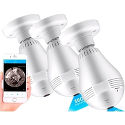 Kit 3 Lâmpada Espiã Ip 360º Câmera Segurança Led HD Wifi 3g Sd Infra Noturna Panorâmica Grava Alarme é boa?
