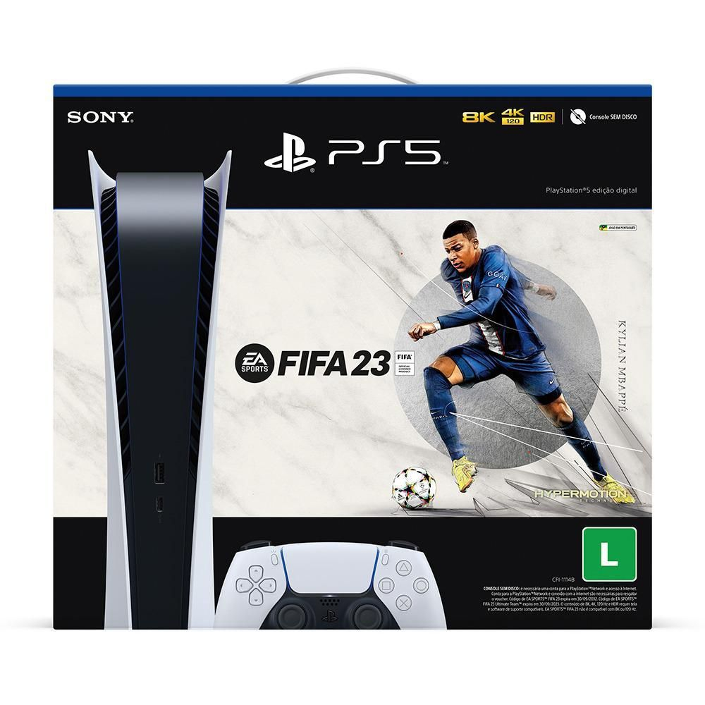 Console Playstation 5 Digital Edition + Jogo FIFA 23 - PS5 em Promoção no  Oferta Esperta