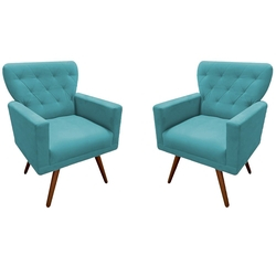 Kit 02 Poltronas Decorativas Aurora Suede Azul Turquesa é boa?