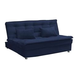 Sofá-Cama Casal Penélope Veludo Azul Menor preço em Sofá-Cama Casal Penélope Veludo Azul