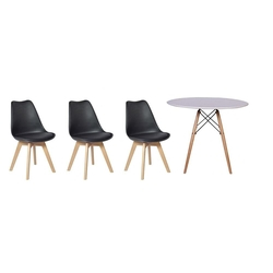 Kit Mesa Jantar Eiffel 80cm Branca + 03 Cadeiras Leda - Preta é boa?