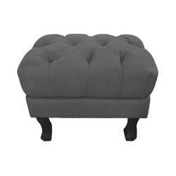Menor preço em Puff Banqueta Decorativo Retrô Luis XV Suede Cinza