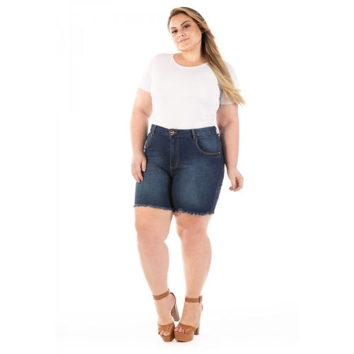 short jeans feminino desfiado plus size