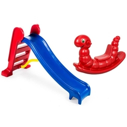 Escorregador Infantil 3 Degraus Com Gangorra Lagarta - Azul Com Vermelho é boa?