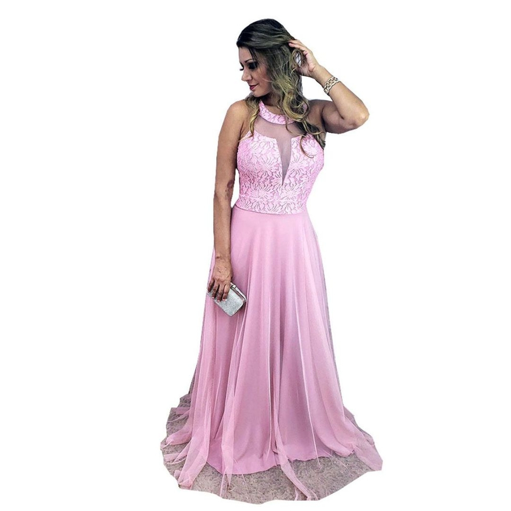 rosa cha vestido madrinha